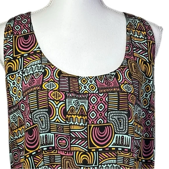 Kavu Colorful Geometric Midi Dress Size L - Picture 2 of 11